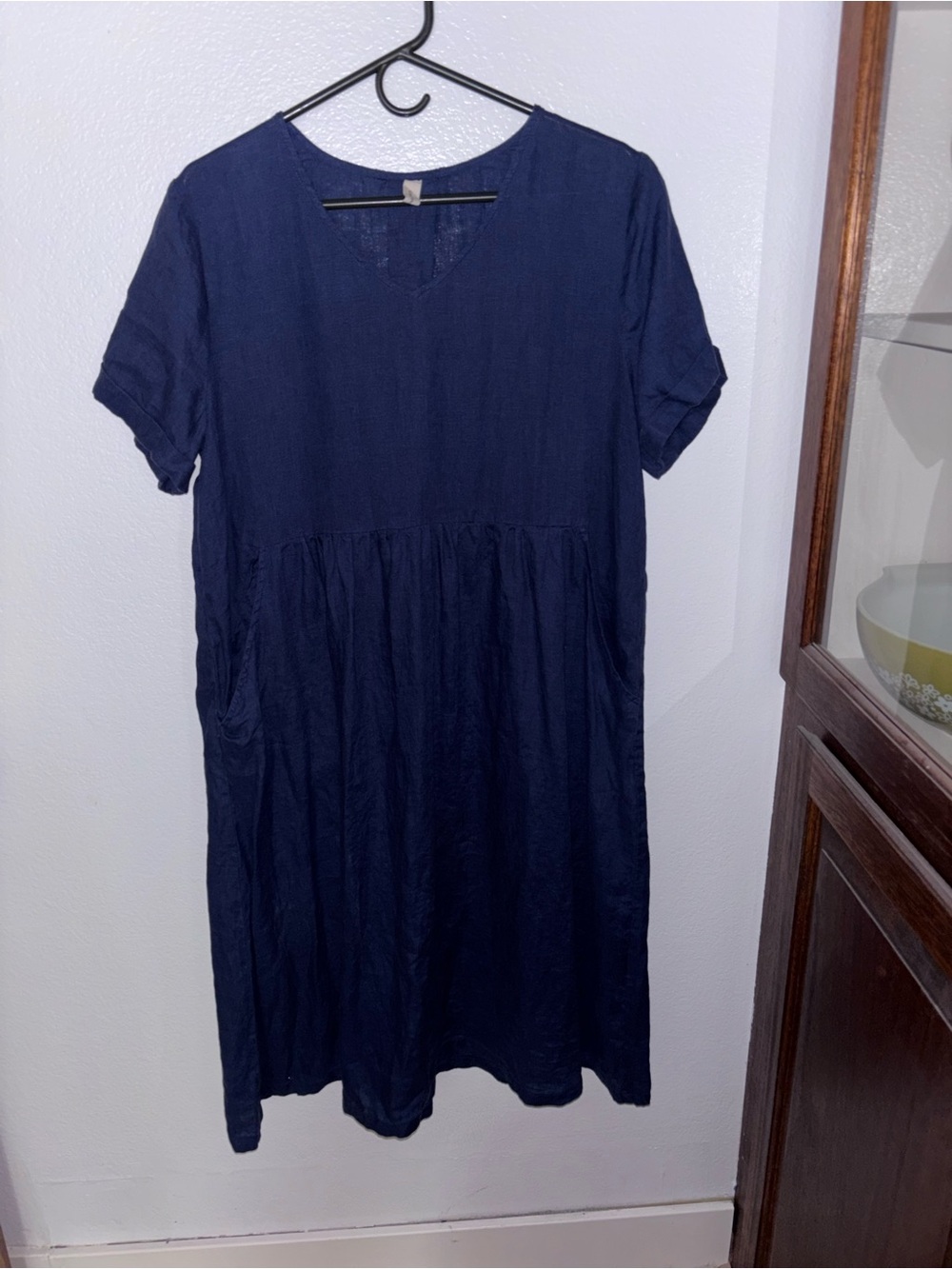 Grace Cove Blue Linen Maxi Dress Large